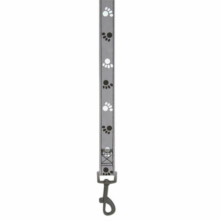 PARTYANIMAL ZW4929 Reflective Pawprint Lead - Black - 4 ft. x 0.63 in. PA3120456